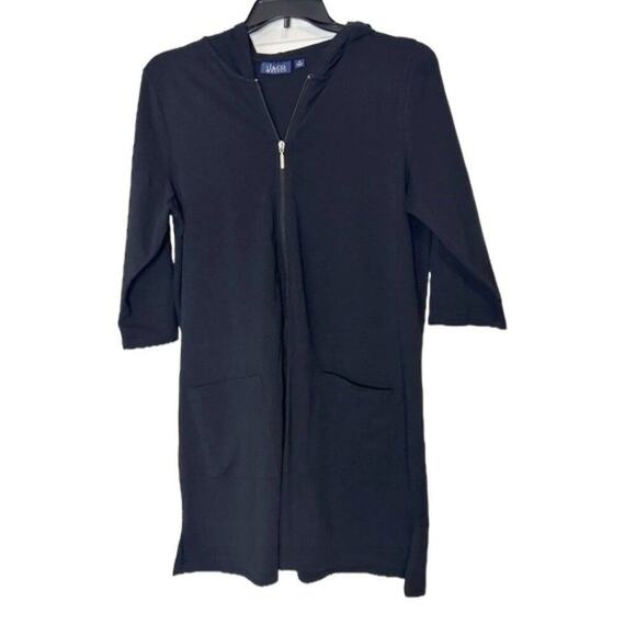Denim&Co Other - D&Co (Denim & Co.) Oversized Zip Up 2 front pocket Hoodie Beach Cover Up Size M